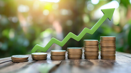Financial growth trends business environment infographic visualization outdoor setting upward trajectory concept