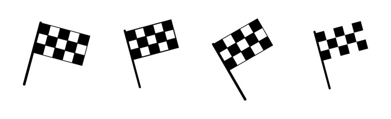 Fototapeta premium Racing flag icon set. race flag icon.Checkered racing flag icon