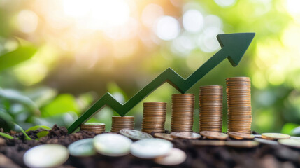 Business growth insights financial market infographic natural environment aerial view investment strategies for success