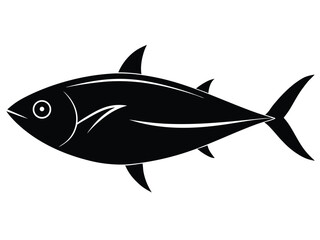 tuna vector icon in bold style on black color and white background.