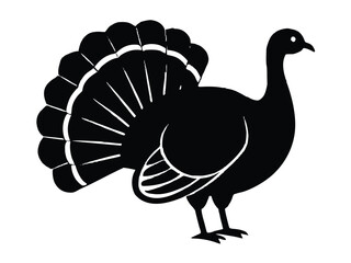 turkey vector icon in bold style on black color and white background.