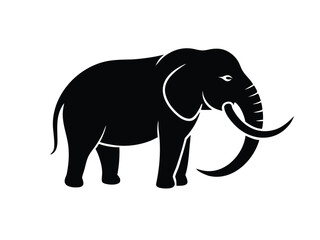 tusk vector icon in bold style on black color and white background.