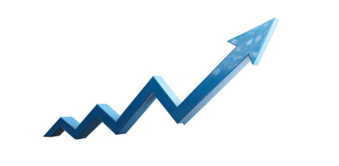 Blue upward trending graphic