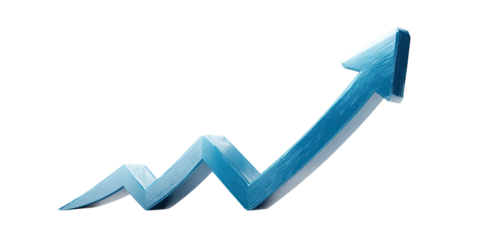 3D Light-Blue Upward Arrow