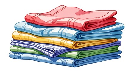 Colorful Stack of Folded Clothes.