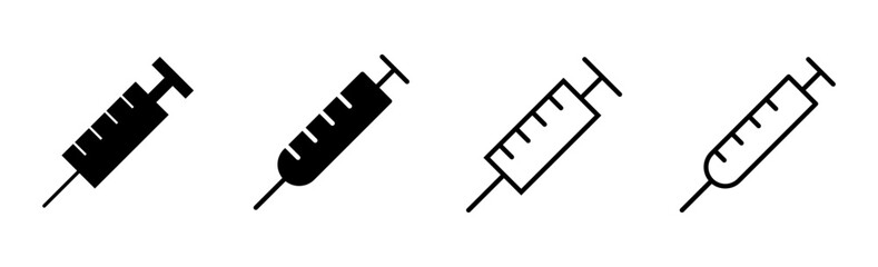 Syringe icon set. injection icon vector.