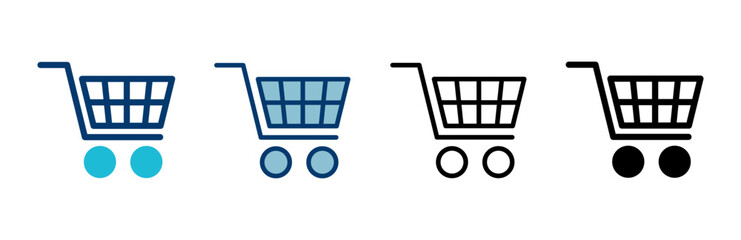 Shopping icon vector isolated on white background. Shopping cart icon. Basket icon. Trolley