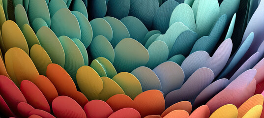 Abstract vibrant layered shapes