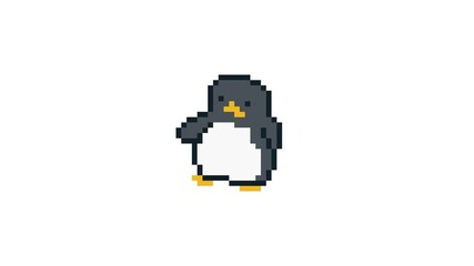 8-bit pixel art penguin character do the dab dance. looped animation 4k 30fps - Powered by Adobe