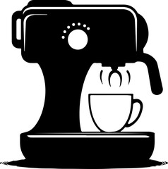 espresso coffee maker with cup vector illustration