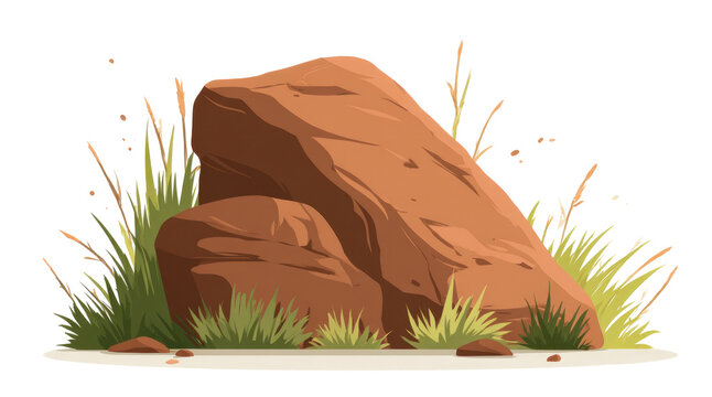 vector illustration of a grass in the sand