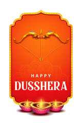 Fototapeta na wymiar Bow and Arrow of Rama in festival of India background for Dussehra