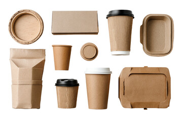 Assorted disposable food packaging