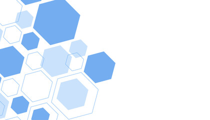 Abstract blue hexagon shape for frame illustration design