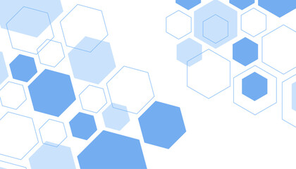 Abstract blue hexagon shape for frame illustration design