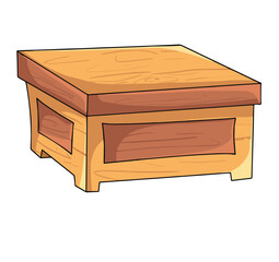 Cute cartoon hand drawn vector wooden table clipart.