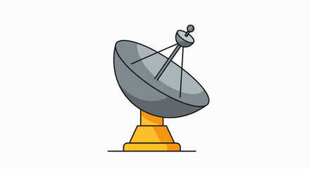 Communication Satellite Dish Icon: Global Connectivity & Signal Transmission