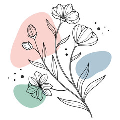 Abstract floral background with flowers and decorative vector design