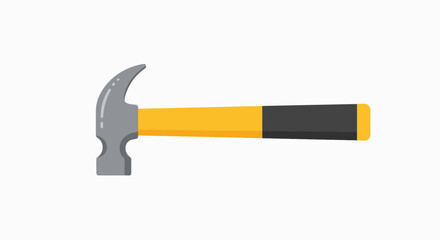 Vibrant Yellow-Handled Claw Hammer Graphic for Construction & Home Improvement