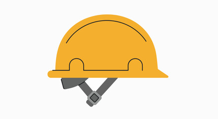 Protective Yellow Hard Hat - Essential Worksite Safety Gear Illustration