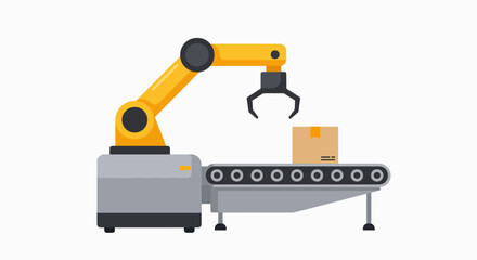 Efficiency in Production: Robotic Arm and Conveyor System