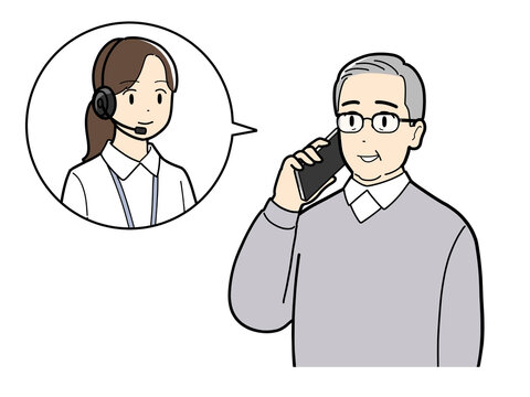 a senior man who calls the call center