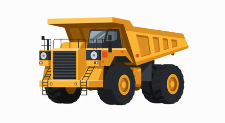 Heavy Duty Hauler: Industrial Yellow Dump Truck Vector Illustration