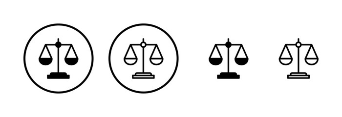 Scales icon logo design. Law scale icon. Justice sign and symbol