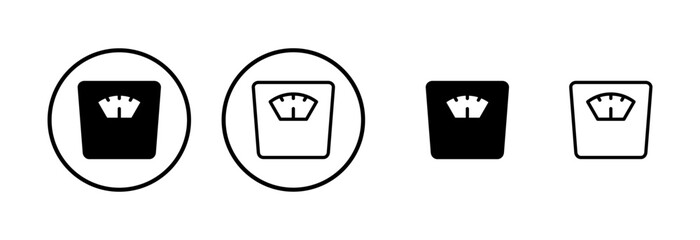 Scales icon logo design. Weight scale sign and symbol