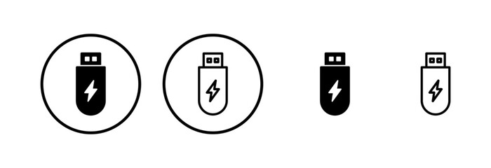 Usb icon logo design. Flash disk sign and symbol. flash drive sign. usb charging