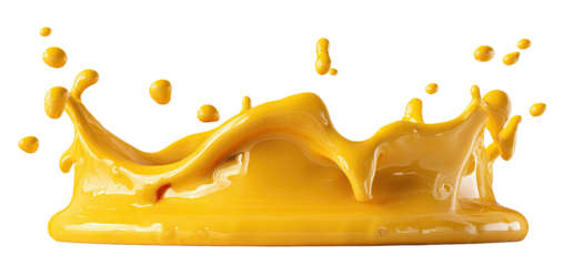 Yellow liquid splash on black background