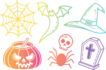 A colorful vector illustration set of summer icons featuring fruit, flowers, and beach symbols