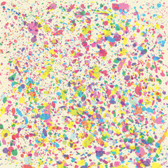 Abstract colorful  ink splatter pattern on a pink background, Vector illustration