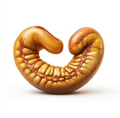 Detailed 3D render of a curved, golden-orange, organic form