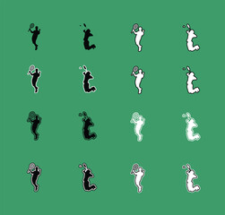 Collection of Tennis Sport Silhouettes serving forehand and backhand Perfect for sports graphics