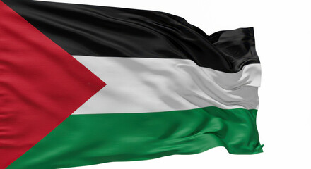 Fototapeta premium National Flag of Jordan on Flagpole with Clear Design Elements