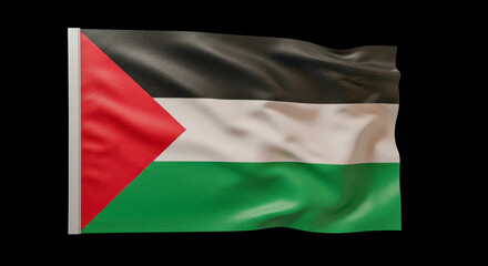 National Flag of Jordan on Flagpole with Clear Design Elements