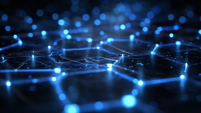 Network of Connectivity: A vibrant, close-up view of a network comprised of interconnected glowing nodes, a visual metaphor for the intricate architecture of digital communication.