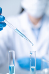 Professional doctor medical healthcare worker physician technician working research in laboratory new vaccine medicine DNA genetic development innovation analysis biotechnology examining pharmacy