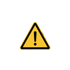 Universal yellow warning triangle symbol with black exclamation mark inside, indicating general hazard or caution