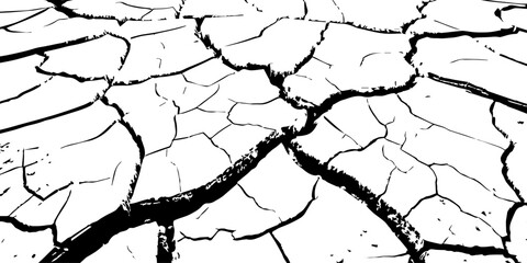 Abstract cracked earth texture with dry soil pattern. Natural background of drought land surface with irregular lines and broken shapes, perfect for design, grunge effect, or artistic use.