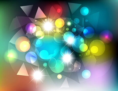 Vibrant Geometric Sparkle Design - Powered by Adobe