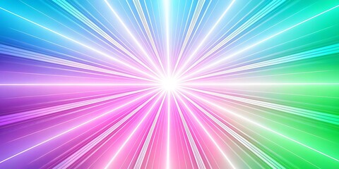 A dazzling tunnel of rainbow colored light beams and particles, creating a sense of speed and motion.