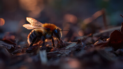 A bee basking in the warm glow of a dusky sunset (3)