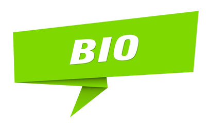 bio banner. bio speech bubble, label, sticker, sign template