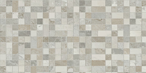 Abstract Mosaic Pattern with Neutral Tones and Geometric Shapes