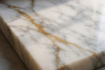 Stunning natural stone texture: polished white marble surface with intricate, flowing gold striations.