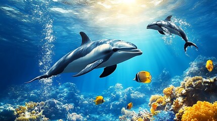 Fototapeta premium Marine wildlife animal kingdom of rare animals