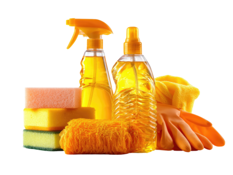 Cleaning supplies in various forms