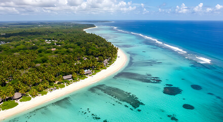 Aerial view of tropical island with turquoise water and white sandy beach, travel concept, drone perspective.”
“Snow-covered pine forest in winter, mist rising, calm peaceful atmosphere